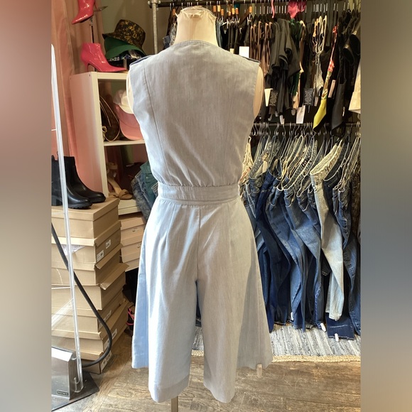 Vintage 70s chambray crop vest pant 2pc set - Picture 3 of 4